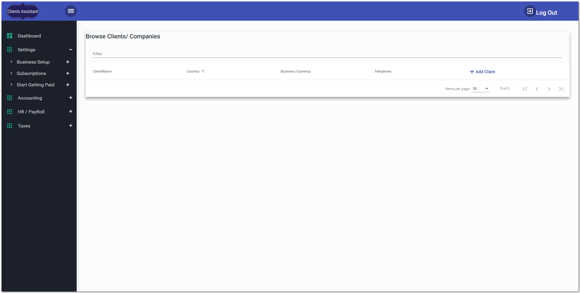 1. Client area